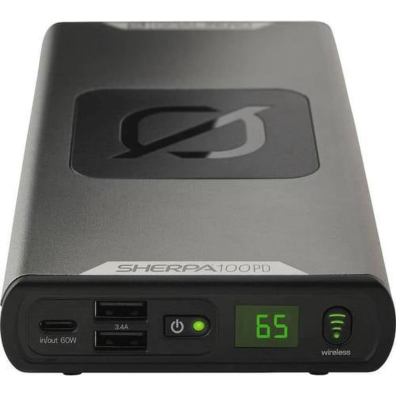Open Box Goal Zero - Sherpa 25,600 mAh Portable Charger for Most Qi and USB Enabled Devices - Space Gray