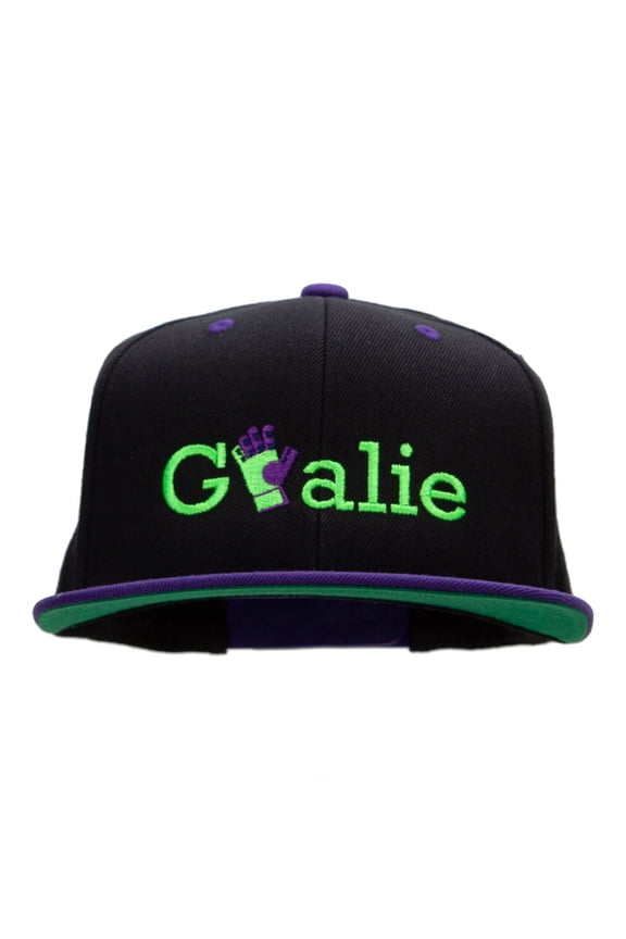 Goalie Embroidered Wool Blend Classic Snapback - Black Purple OSFM