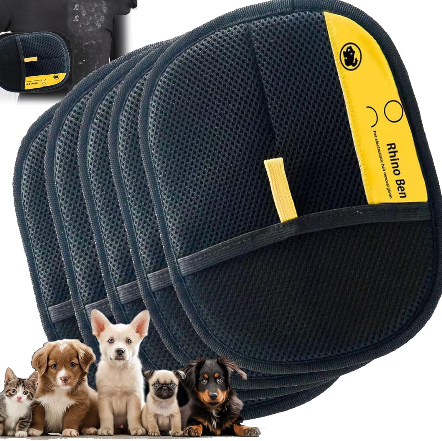 Cat Dog Grooming Mitt For Furniture Kivori Pet Grooming Glove - Double-Sided Electrostatic Hair Remover For Dogs & Cats Reusable Dog Grooming Glove