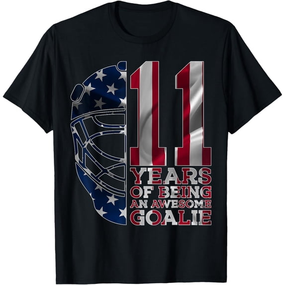 Goalkeeper 11 YEARS AWESOME GOALIE ICE HOCKEY 11TH BIRTHDAY T-Shirt