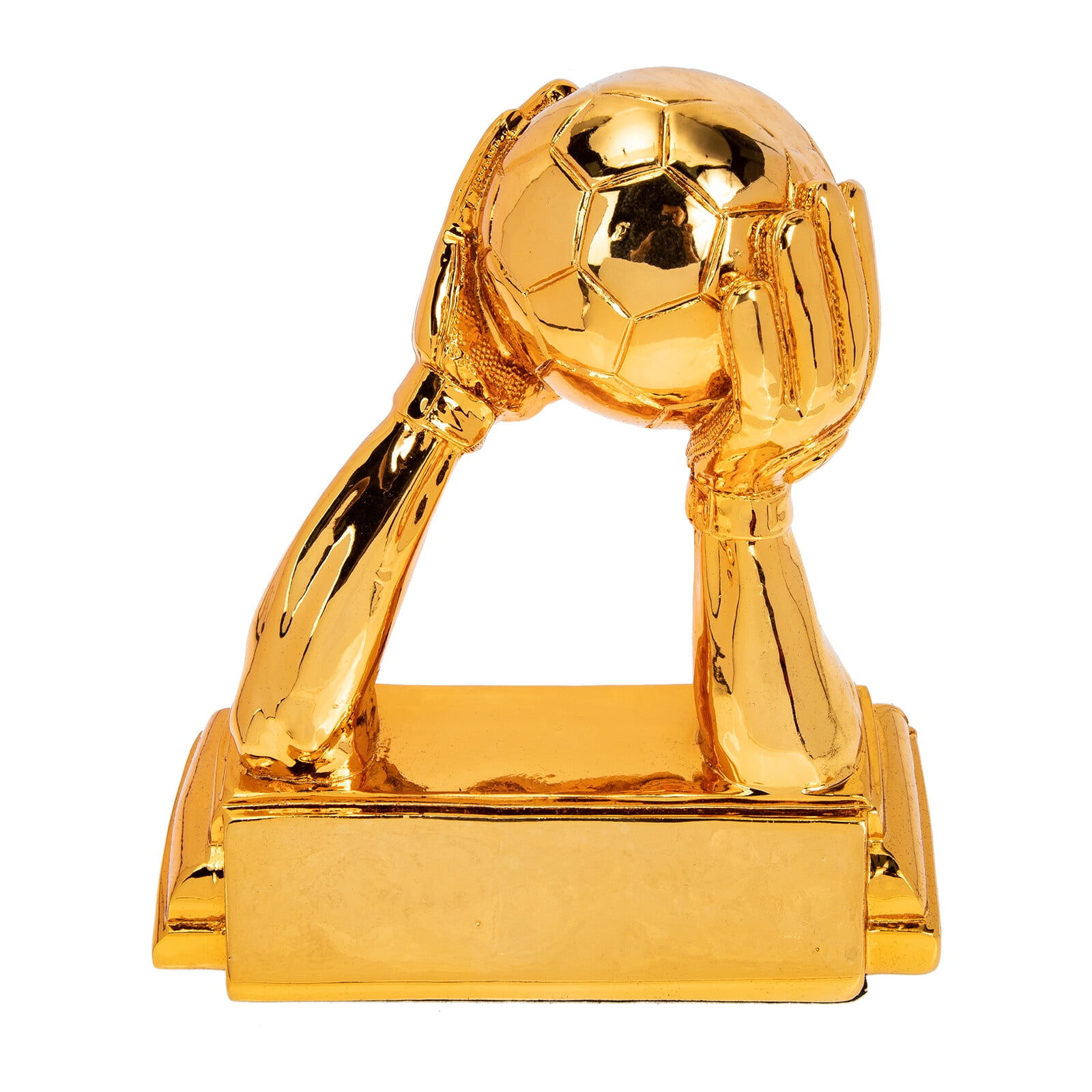 Goalkeeper Glove Trophy - Realistic Resin Soccer Award with Customizable Base, Perfect (Gold)