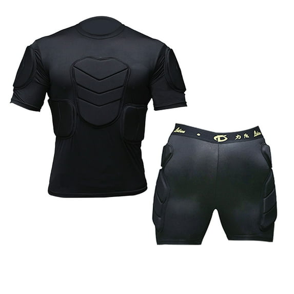 Goalkeeper Jersey Padded Adult Men's Goalkeeper Armor Padded Compression Shirt with Sponge Protector