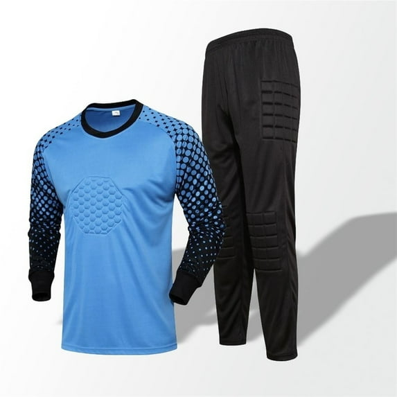 Goalkeeper Jersey Pro Set, Foam Padded Top Shirt Thick Protective Pants Uniform Suits Sponge Protector Doorkeeper