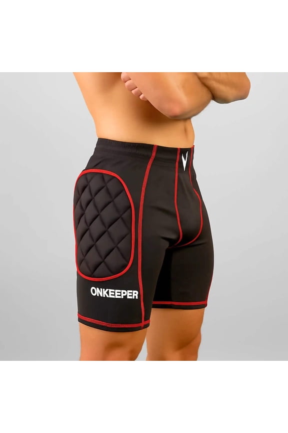Goalkeeper Padded Shorts with 16 mm Foam Hip Protection, High-Rise, Goalie Pants for Kids to Adults (Sizes 5XS-XL)