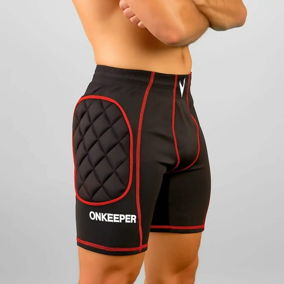 ONEKEEPER Goalkeeper Padded Shorts with 16 mm Foam Hip Protection, High-Rise, Goalie Pants for Kids to Adults (Sizes 5XS-XL)