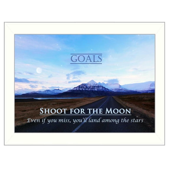 Trendy Decor4U "Goals" By Trendy Decor4U, Printed Wall Art, Ready To Hang Framed Poster, White Frame - Finish:Multi/White,Size:14"L x 1.5"W x 18"H-Finish:Multi/White,Size:14"L x 1"W x 10"H