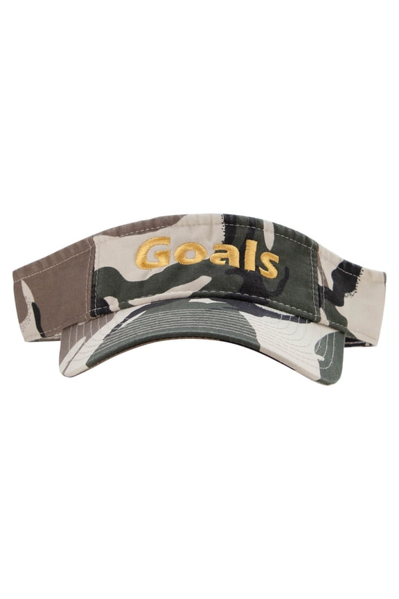 Goals Embroidered Military Visors - Safari OSFM