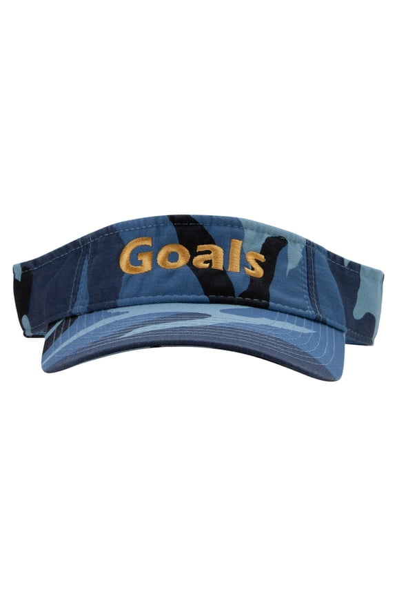 Goals Embroidered Military Visors - Sky Blue OSFM