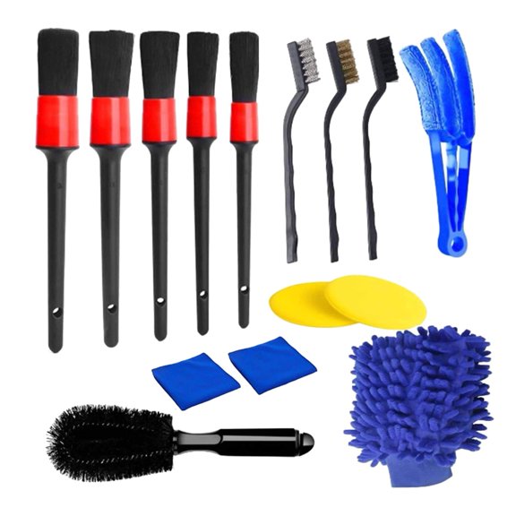 Goasio 15Pcs Car Detailing Brush Set for Auto Interior Cleaning, Soft Bristle Gap Cleaning Tools for Air Vent Center Console & Button Areas, Car Air Outlet Detail Clearance Brush Set