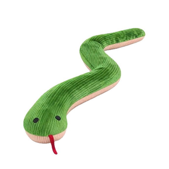 Goasio Corduroy Snake Dog Toy Soft Chew Toy Puppy Teething Toy Stuffed Green Snake Toy to Relieves Boredom And Anxiety for Dogs Teeth Cleaning Tug of War