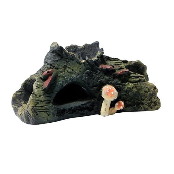 Goasio Decaying Trunk Aquarium Hideout, Betta Fish Shelter with Multiple Holes And Caves, Resin Decorative Log Hide Cave for Betta Shrimp Corydoras Tank
