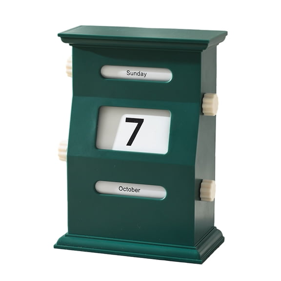 Goasio Perpetual Calendar Retro Style Desktop Calendar with Rotating Display Easy Manual Date Month Day Setting Calendar