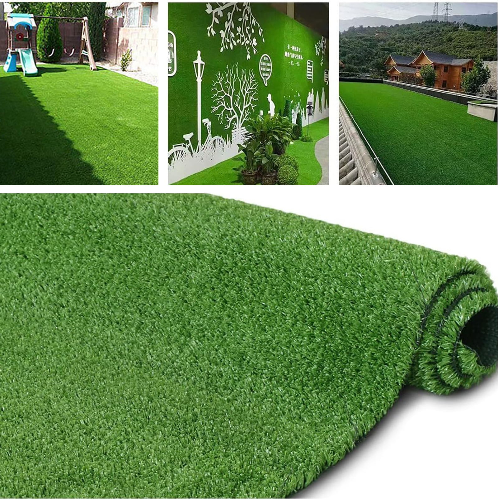 Goasis Lawn Artificial Grass Turf 5’x10’ , 0.4" Pile Height Indoor Outdoor Synthetic Grass Mat