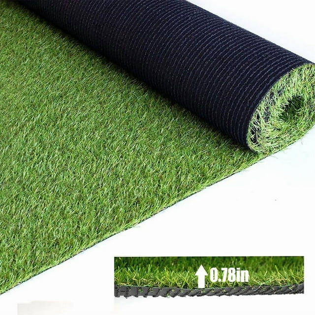 Goasis Lawn Artificial Turf Synthetic Grass 1x16 FT, 0.78" Pile Height Indoor Outdoor Fake Faux Grass Rug
