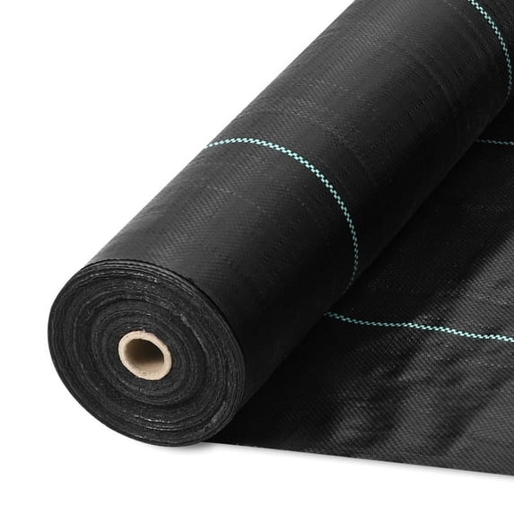 Goasis Lawn Black Weed Barrier 4ft x 300ft Heavy Duty PP Woven Landscape Fabric