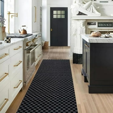 Goasis Lawn Grey Hallway Runner Rug 3 ft X 8 ft Customizable Area Rug for Kitchen Entrance