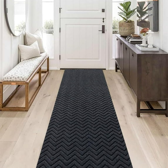 Goasis Lawn Non-Slip Washable Hallway Runner Rugs 2 ft X 36 ft, Grey