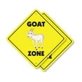 thumbnail image 1 of Goat (2 Pack) Plastic Crossing Sign - 10 Inch X 10 Inch Xing Sign Gift Animal Farm Pet Livestock Funny Rustic Decor Nature Cute Loyal Playful Fun, 1 of 4
