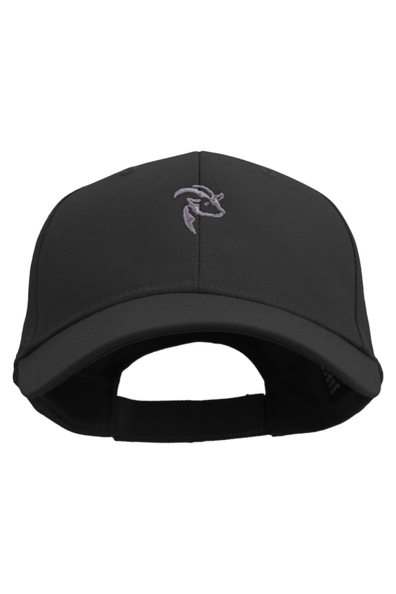 Goat Animal Embroidered Low Profile Structured Cap - Black OSFM
