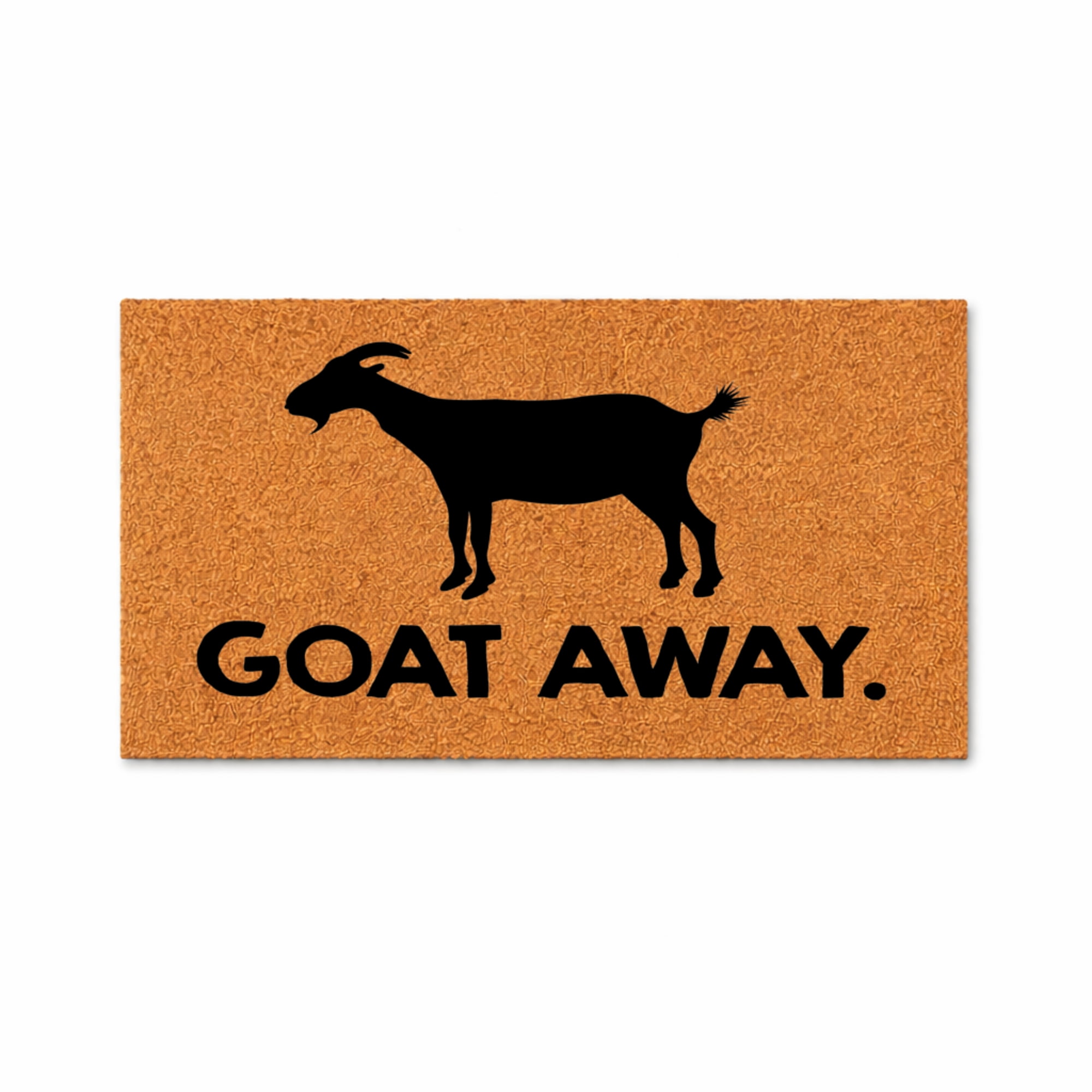Goat Away Doormat, Goat Silhouette Welcome Mat, Outdoor Entryway Door Mat (24x36 inches) WoodByStu 1434