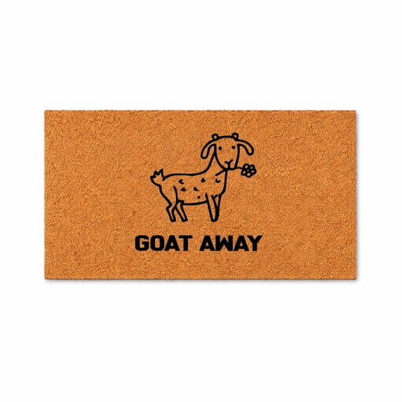 Goat Away Doormat, Funny Goat Welcome Mat, Front Door Entry Rug (24x72 inches) WoodByStu 5222