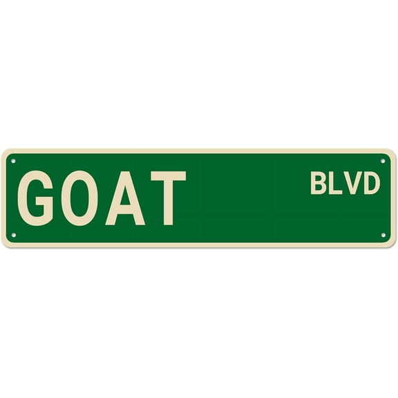 Goat BLVD Street Sign, Goat Sign Goat Decor Goat Lover Gift, Funny Animal Wall Decor for Home/Man Cave, Quality Metal Signs 16x4 Inch