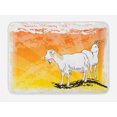 thumbnail image 1 of Goat Bath Mat, Horned Animal Ranch Theme 2 Mammals Standing on Vibrant Grungy Background, Plush Bathroom Decor Mat with Non Slip Backing, 29.5" X 17.5", Orange Yellow White, by Ambesonne, 1 of 2
