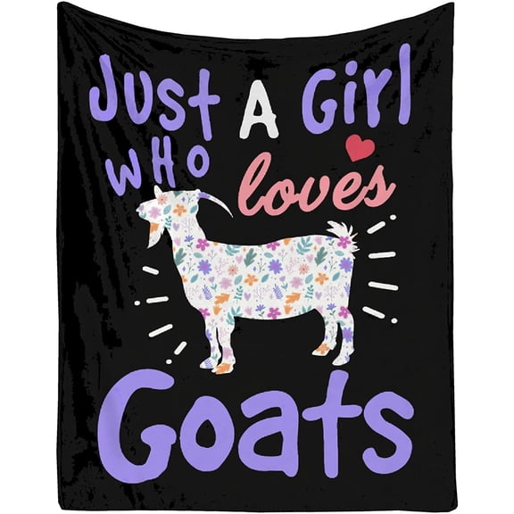 Goat Blanket Fleece Throws for Just Girl Who Loves Goats Lover Birthday,Super Soft Flannel Lightweight Blankets, for All Season Bed Sofa, 50x60in Fleece Blanket