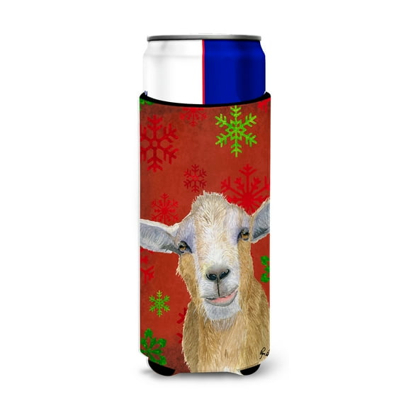 Goat Candy Cane Holiday Christmas Ultra Hugger for slim cans