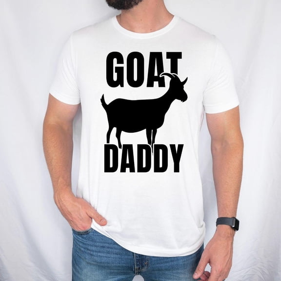 Goat Dad Graphic Shirt, Funny Farm Animal Dad Tee, Cool Fathers Day Gift for Men, Country Farmer Humor T-Shirt, Soft Cotton Shirt