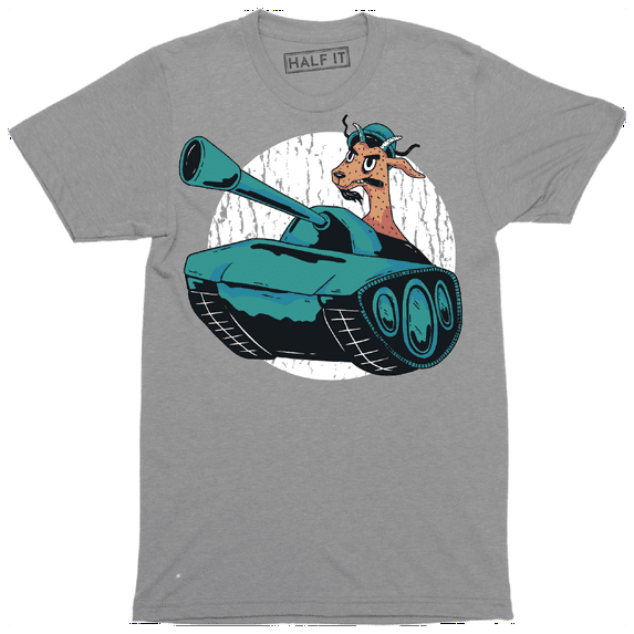 Goat Driving a Tank Funny Cute Animal Lover Men's T-Shirt