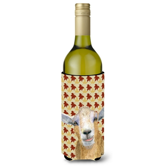Goat Fall Leaves Wine Bottle Hugger