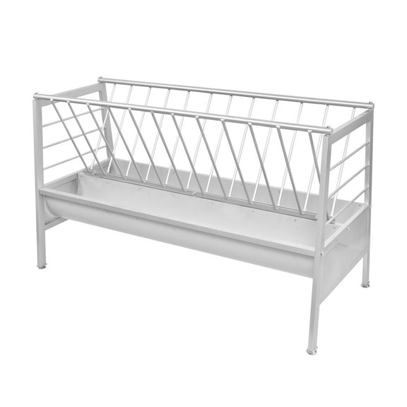 Goat Hay Feeder Large Capacity Livestock Feeder Heavy Duty Metal Feed Trough with Deeper Feeding Pan for Farms Sheep Sheds Indoor Outdoor