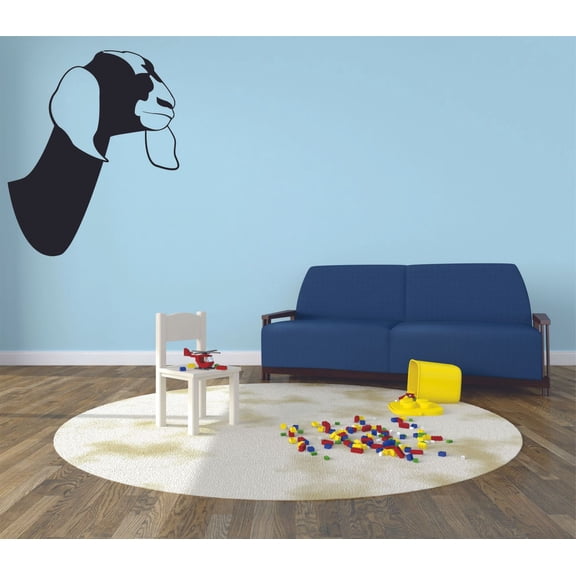 Goat Head Silhouette Goats Animal Animals Cartoon Wall Sticker Art Decal for Girls Boys Room Bedroom Nursery Kindergarten House Fun Home Decor Stickers Wall Art Vinyl Decoration Size (10x8 inch)