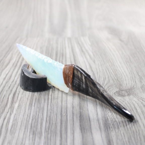 Goat Horn Handle Opalite Blade Ornamental Knife #224-2 Mountain Man Knife