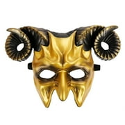 Goat Horns Devil Mask Masquerad Animal Cosplay Adult Half Face Masquerade Mask Headwear for Halloween Party
