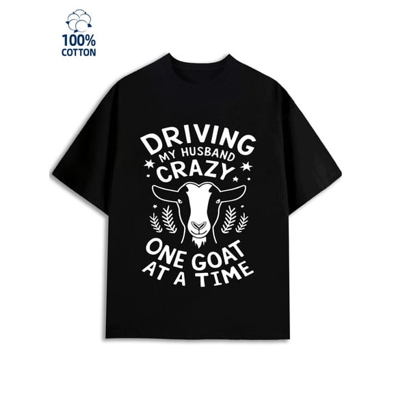 Goat Husband Tee for men funny humor 180G 100% Cotton black work y2k Fashion Unisex Shirt Graphic Tee tshirts Funny Unisex Shirt Short Sleeve tshirts Vintage Unisex Shirt Short Sleeve tshirts
