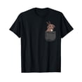thumbnail image 1 of Goat In Pocket Funny Animal Lover Farm Gift Cotton T-Shirt Black, 1 of 5
