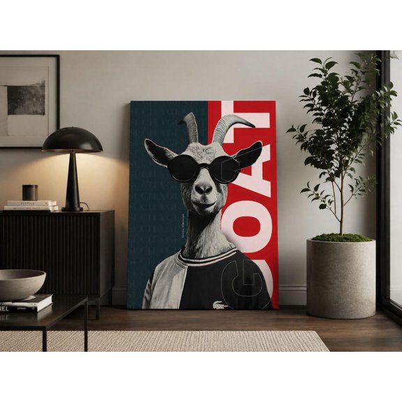 Goat In Sunglasses Print Goat Print Goat Funny Goat Print Goat Wall Art Bedroom Decor Funny Animal Print, Unframed Poster