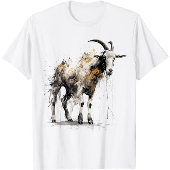 Goat Lover Artwork | Animal Motif Goat White oversized loose fitting T-Shirt