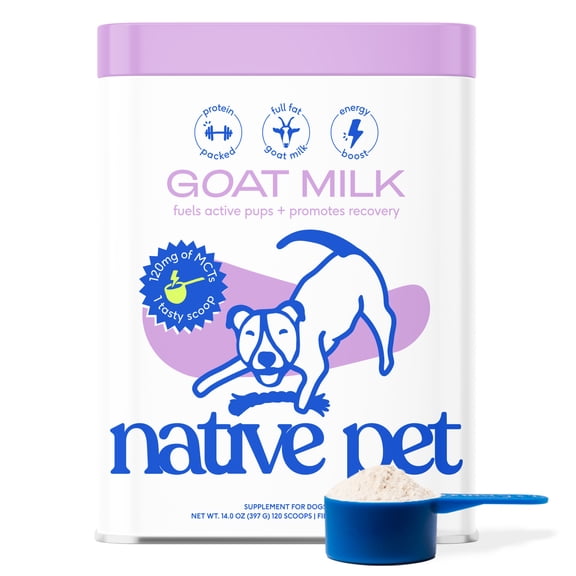 Native Pet Goat Milk Powder, Recovery & Hydration Supplement for Dogs & Cats, 14oz