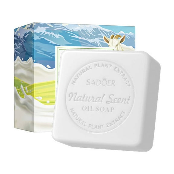 Goat Milk Oil Soap Bar For Body Cleansing & Oil Control Natural Handmade Moisturizing Face & Bath Soap 100G Plastic Container
