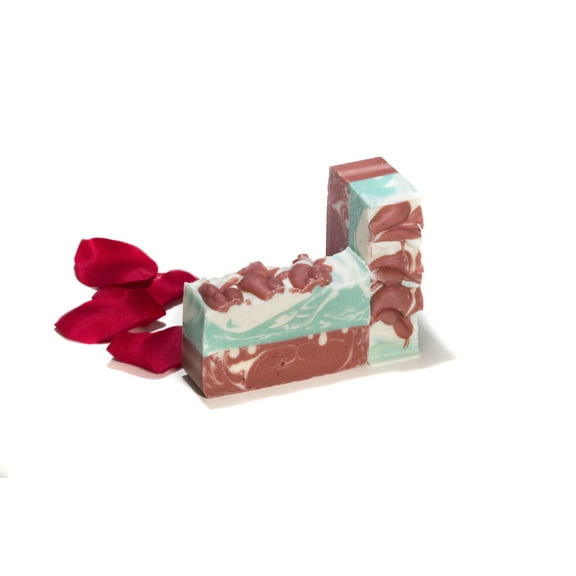 Goat Milk Red Rose Soap (4Oz) – Goat Milk Handmade Soap Bar with Rose Essential Oils - Organic and All-Natural – by Falls River Soap Company