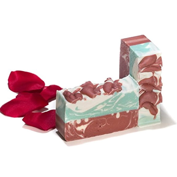 Goat Milk Red Rose Soap 4Oz Goat Milk Handmade Soap Bar with Rose Essential Oils Organic and All Natural by Falls River Soap Company