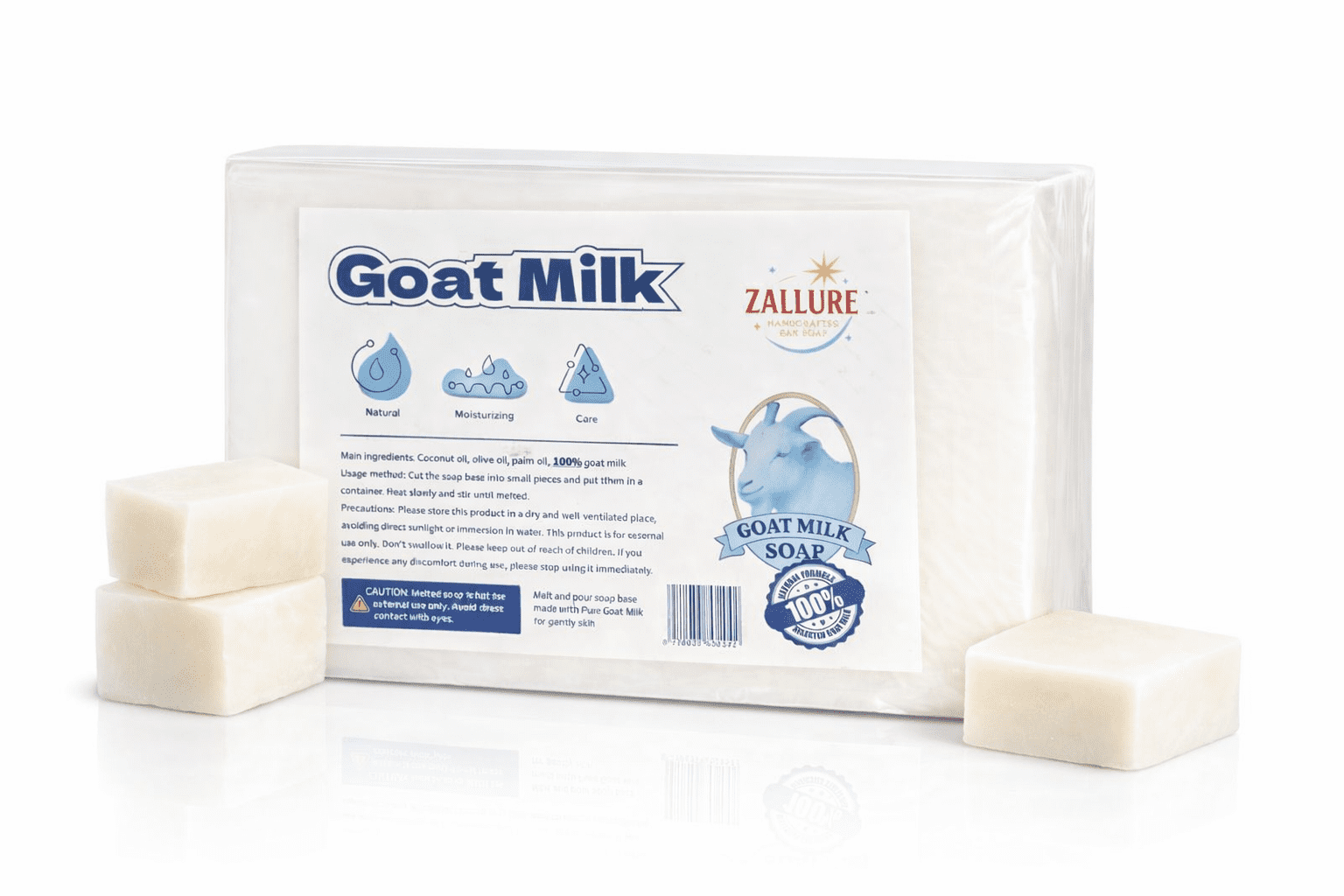 Goat Milk Soap Base, 2.23 lb | SLS/SLES-Free Melt & Pour | Natural Soap Making Base for Smooth, Creamy Bars