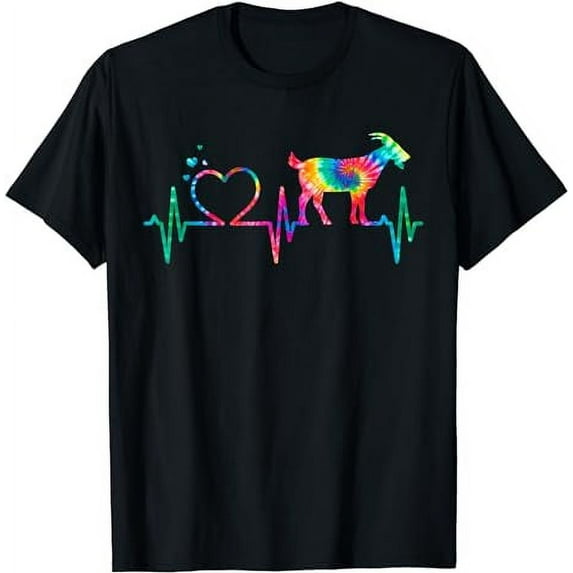 Goat Mom Dad Heartbeat Tie Dye Farm Animal T-Shirt