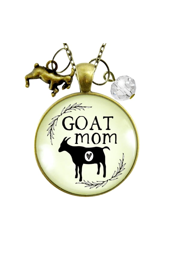 Goat Mom Necklace Animal Adult Gutsy Goodness Female Adult Bronze Metal Farm Jewelry