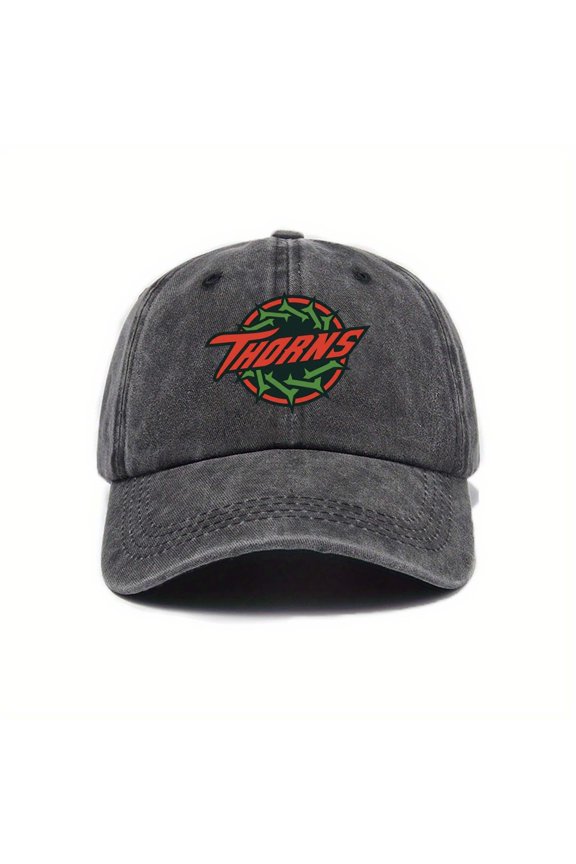 Goat Movie Theme Baseball Cap "Thorns" Team Logo Peaked Cap Adjustable Hat For Outdoor Sports & Sun Protection(Grey-Pattern B)