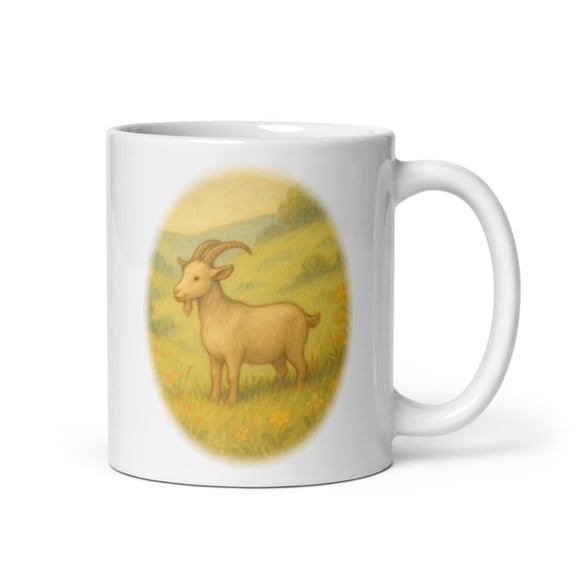 Goat Mug Vintage Summer Farm Animal Illustration Tea Cup.jpg