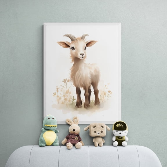 Goat Nursery Print, Farm Nursery Decor, Baby Goat Decor, Farm Animals Poster, Rustic Farmhouse Wall Art, Playroom Farm Prints Wall Art, Modern Wall Decor, 24x36 UNFRAMED